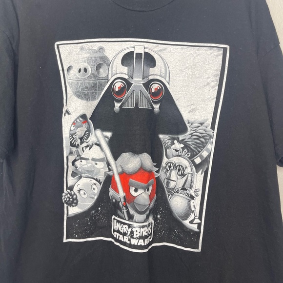 Star Wars Angry Birds Black Crewneck Tee Shirt Darth Vader Size  XXL 2XL - Picture 2 of 5